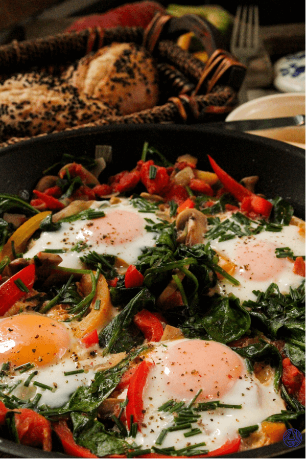 Sunny Side Up Eggs with Colorful Veggies